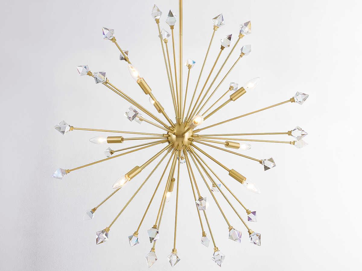 Mitzi Genesis 9-Light Aged Brass Crystal Sputnik Pendant