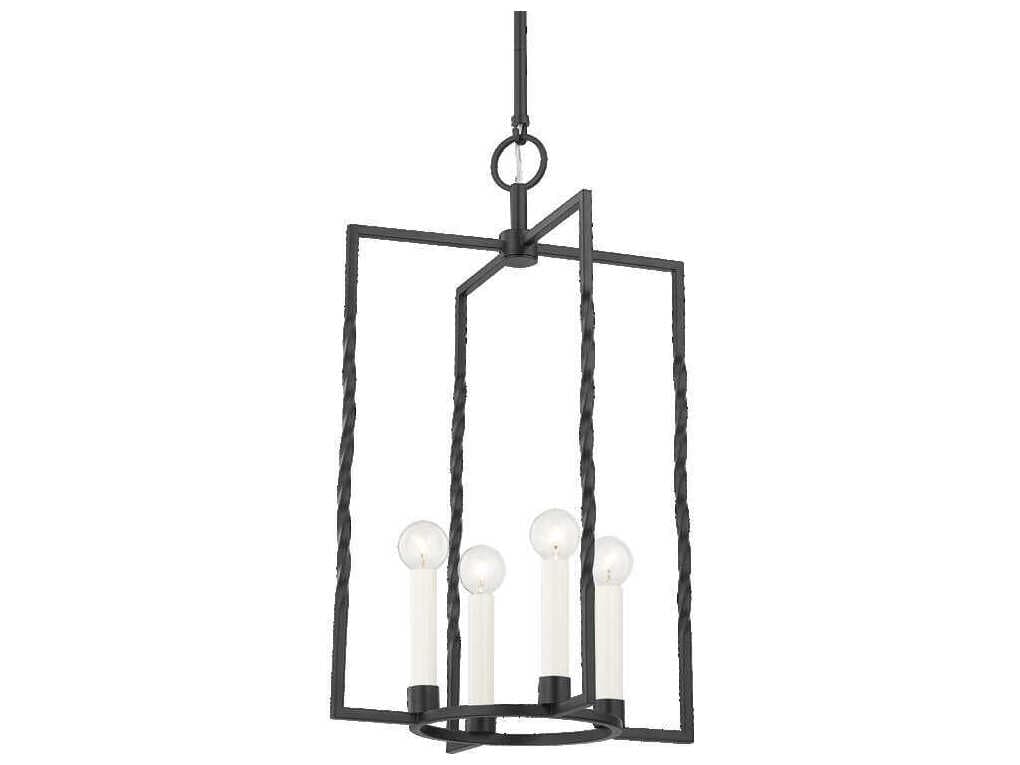 Mitzi Adelaide 4-Light Textured Black Geometric Pendant