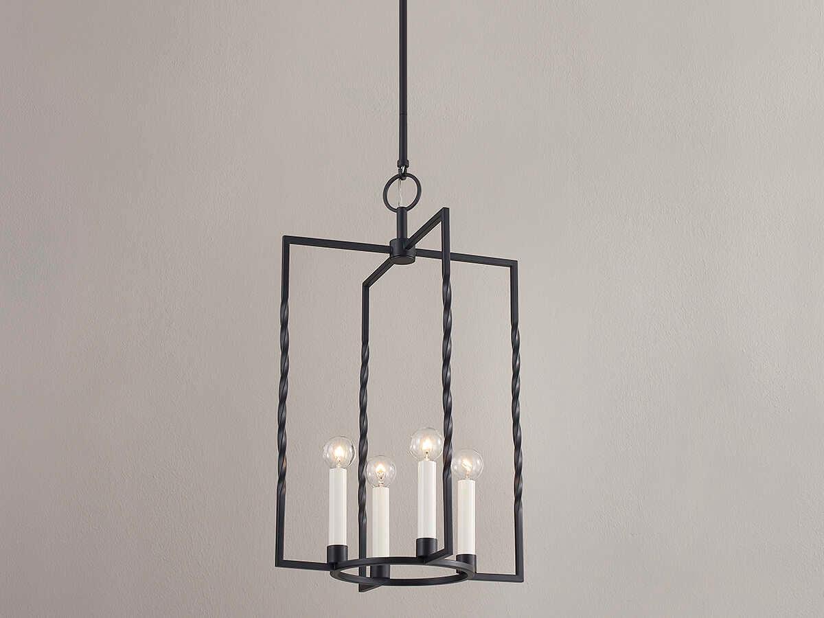 Mitzi Adelaide 4-Light Textured Black Geometric Pendant