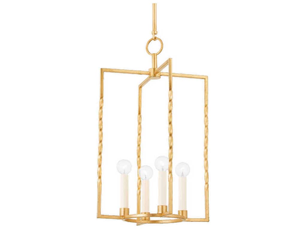 Mitzi Adelaide 4-Light Vintage Gold Leaf Geometric Pendant