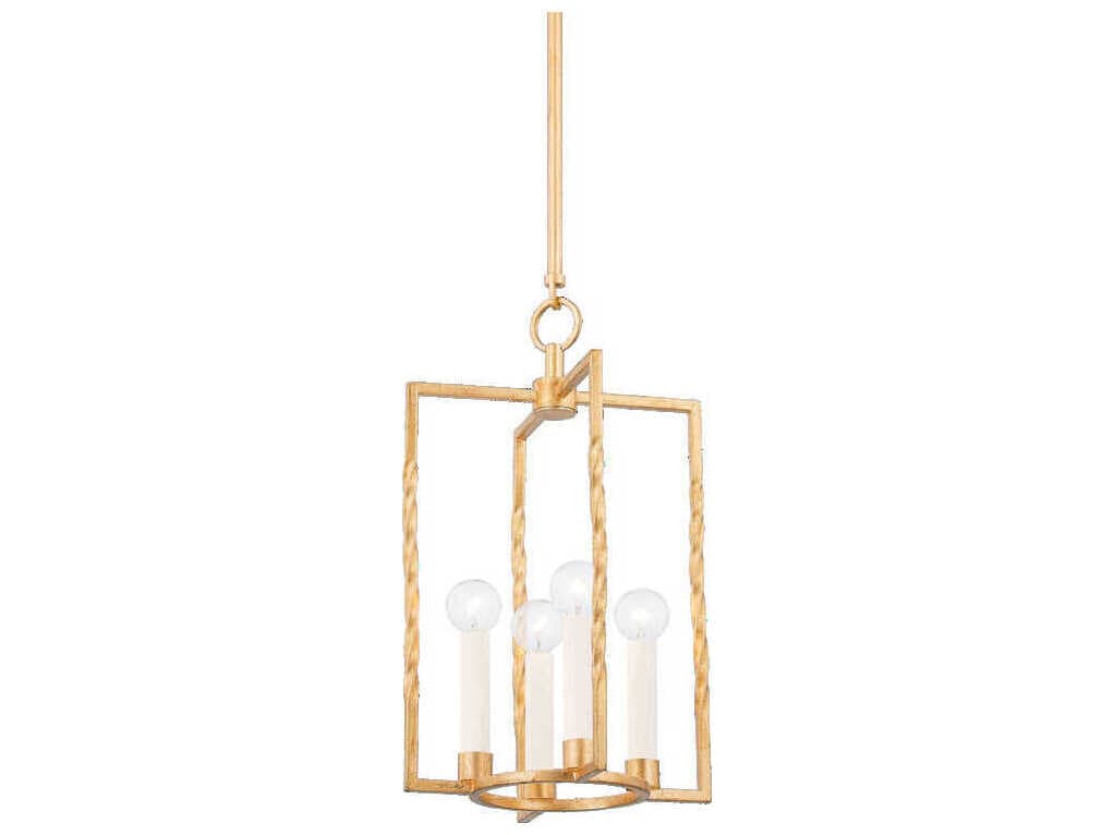 Mitzi Adelaide 4-Light Vintage Gold Leaf Geometric Mini Pendant