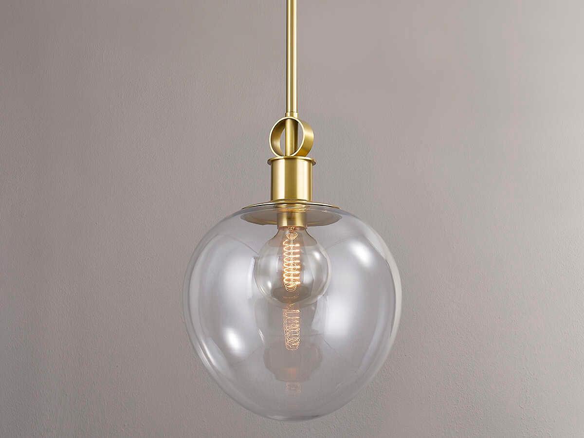 Mitzi Anna 1-Light Aged Brass Glass Round Pendant