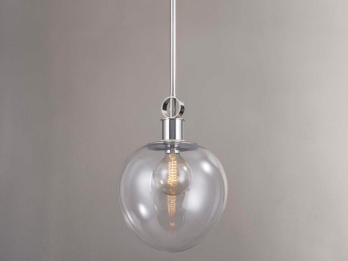 Mitzi Anna 1-Light Polished Nickel Glass Round Pendant