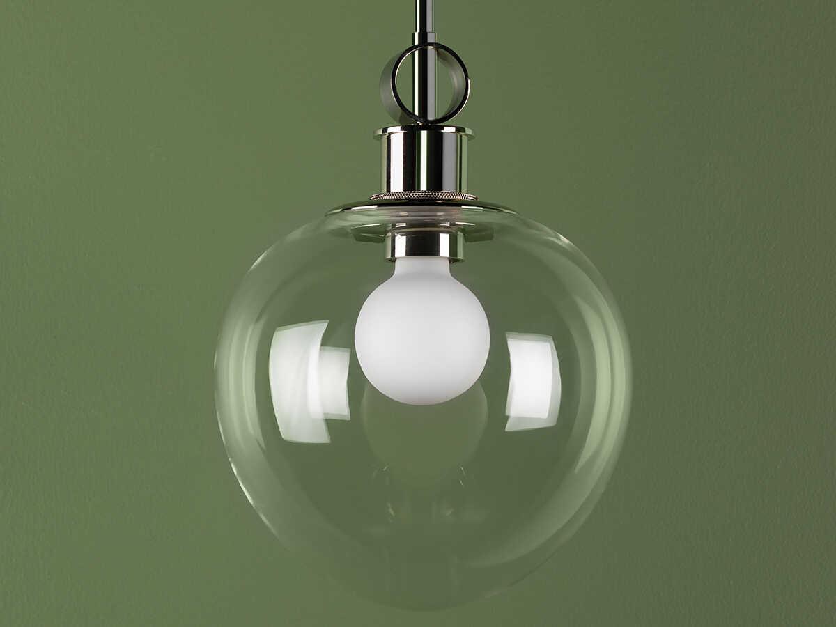 Mitzi Anna 1-Light Polished Nickel Glass Round Pendant