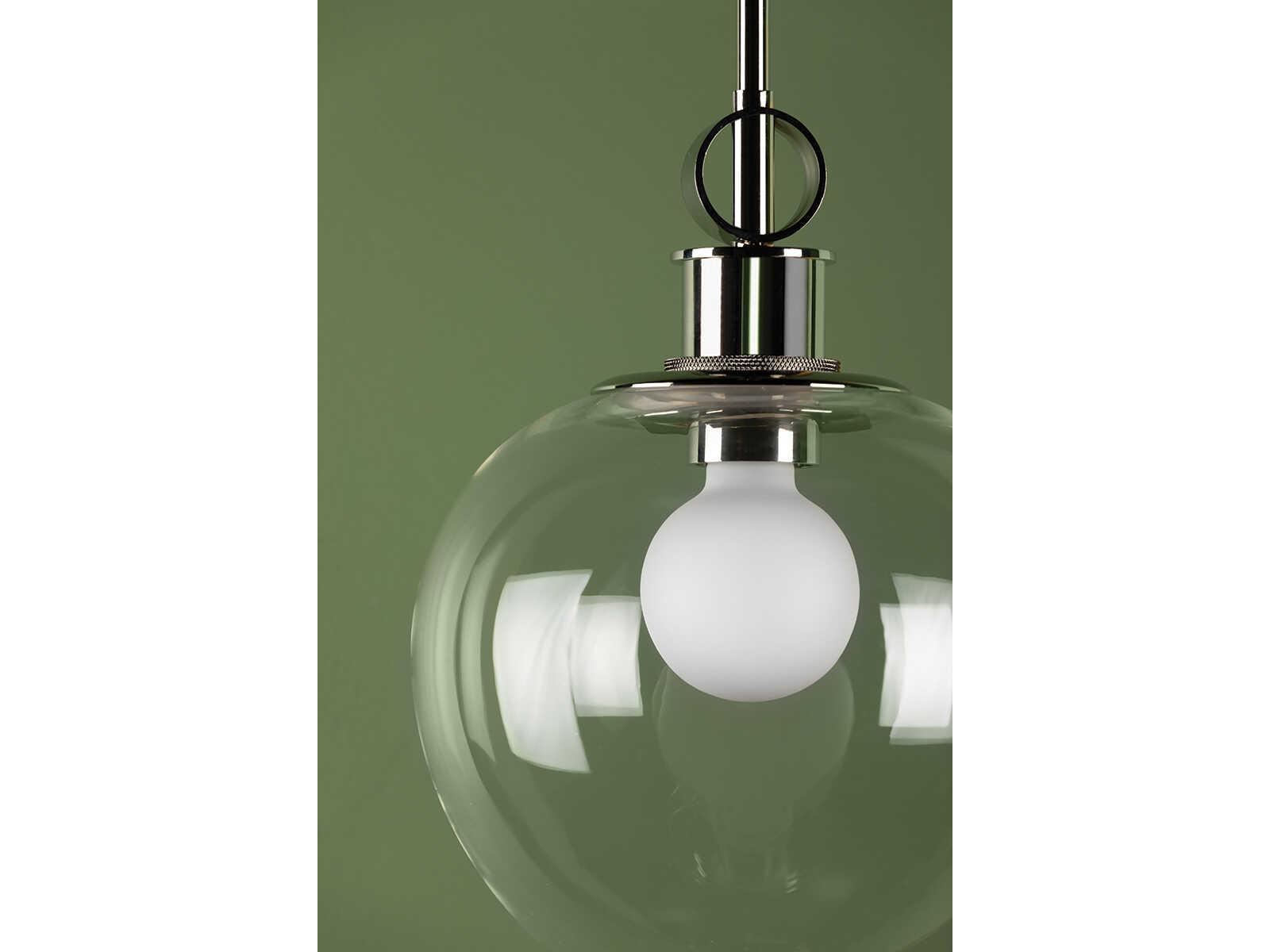 Mitzi Anna 1-Light Polished Nickel Glass Round Pendant