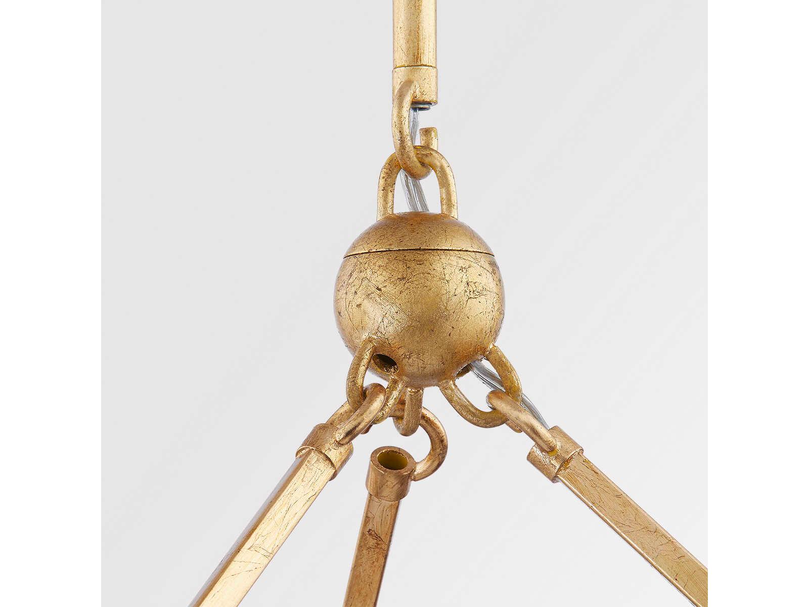 Mitzi Josephine 6-Light Vintage Gold Leaf Candelabra Chandelier