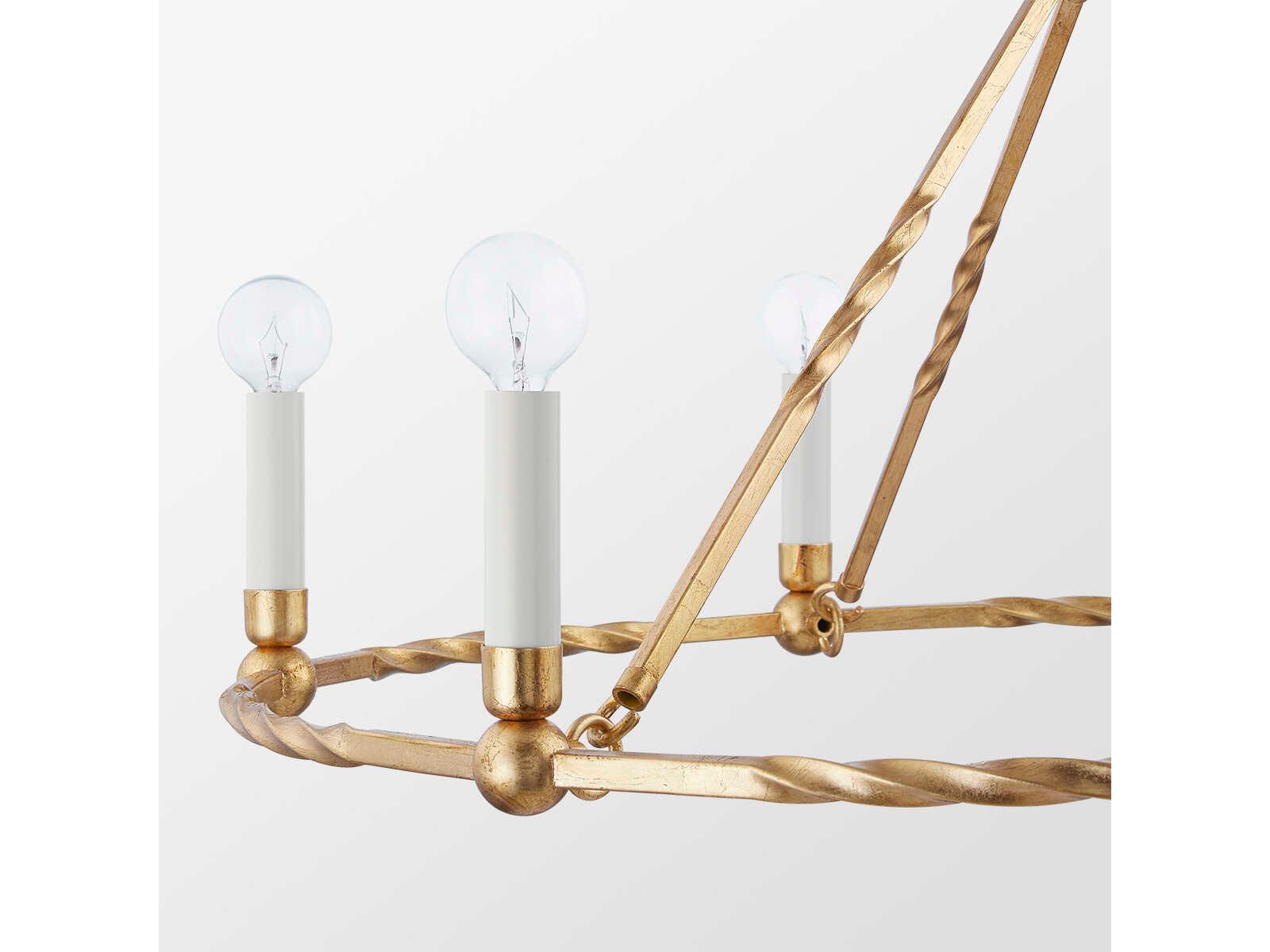 Mitzi Josephine 6-Light Vintage Gold Leaf Candelabra Chandelier