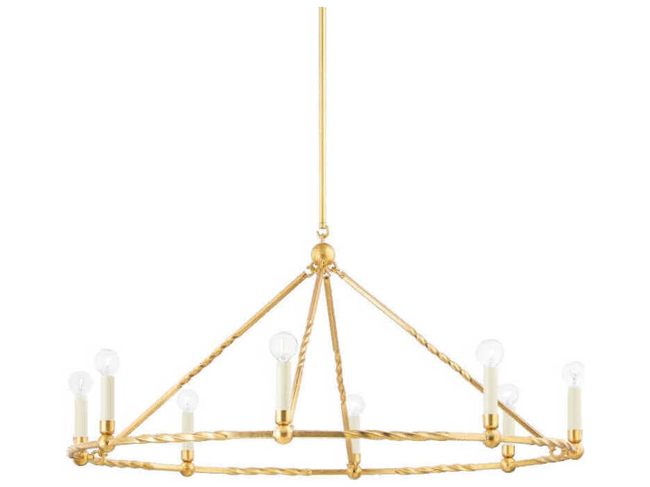 Mitzi Josephine 8-Light Vintage Gold Leaf Candelabra Chandelier