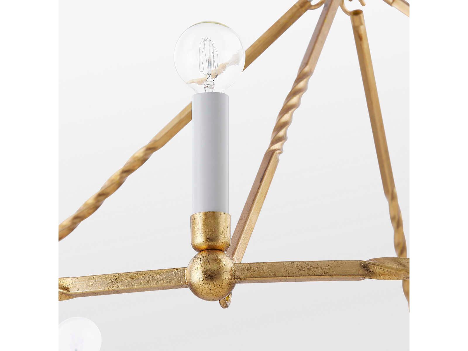 Mitzi Josephine 8-Light Vintage Gold Leaf Candelabra Chandelier