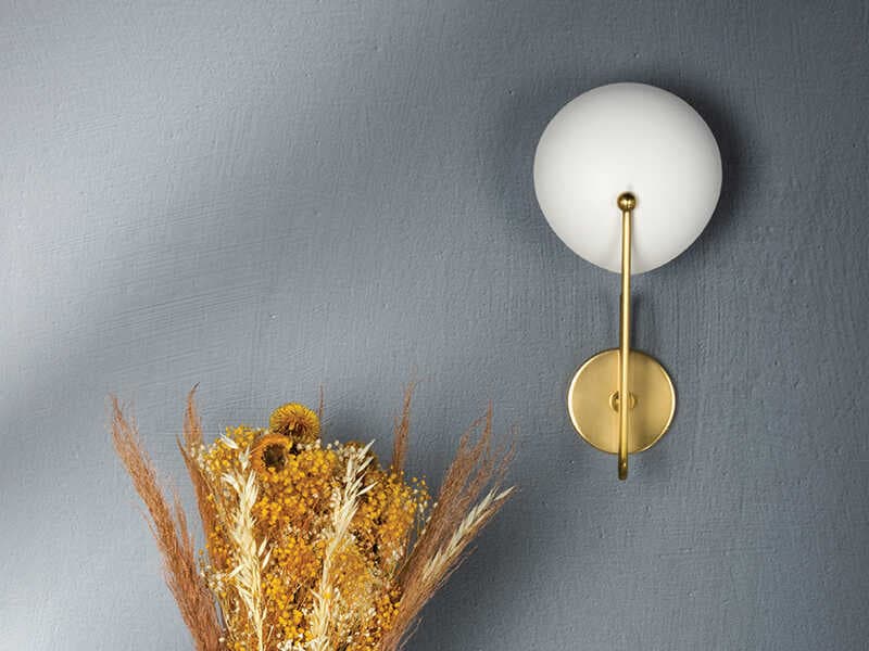 Mitzi Hattie 1-Light Aged Brass Textured White Combo Wall Sconce