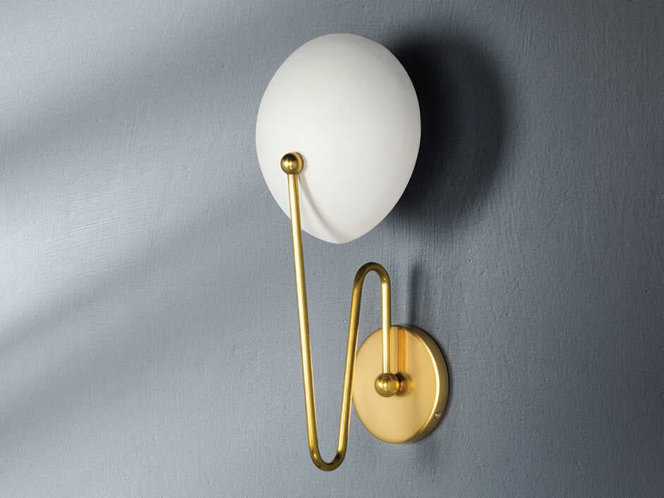 Mitzi Hattie 1-Light Aged Brass Textured White Combo Wall Sconce