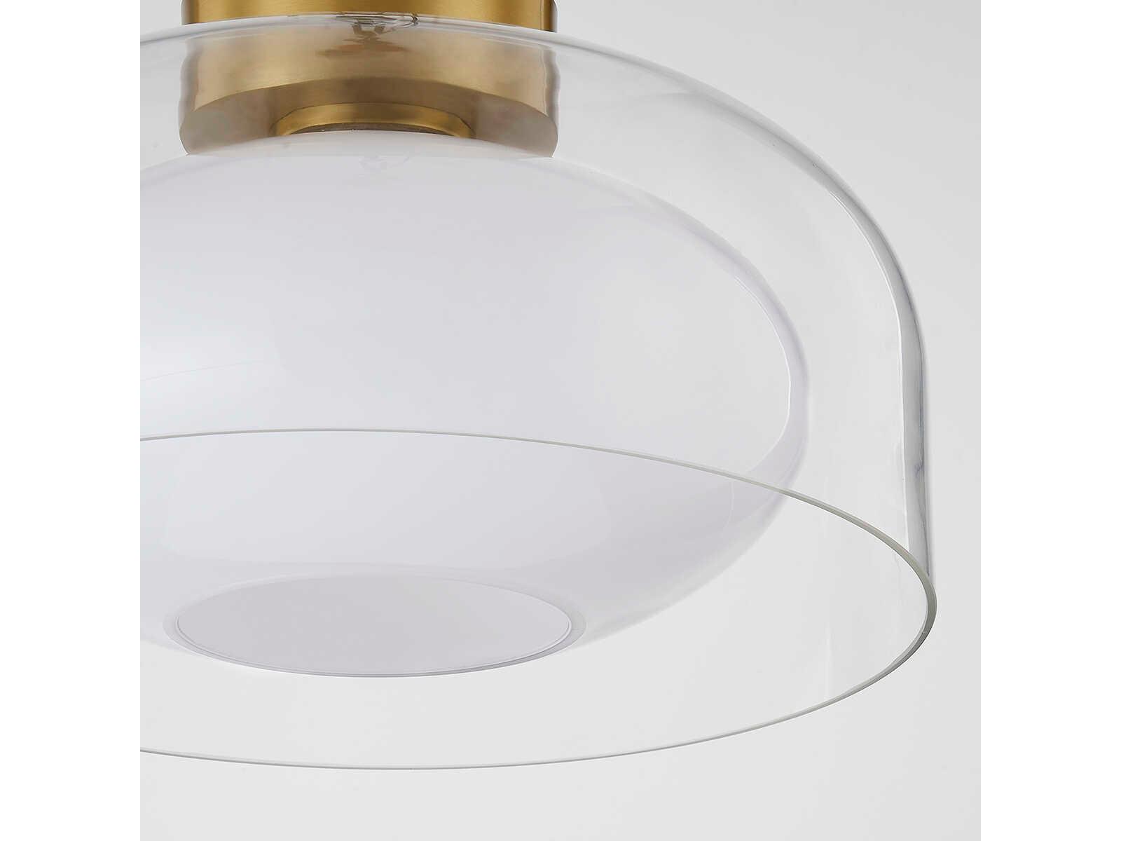 Mitzi Giovanna 1-Light Aged Brass Glass Dome Flush Mount