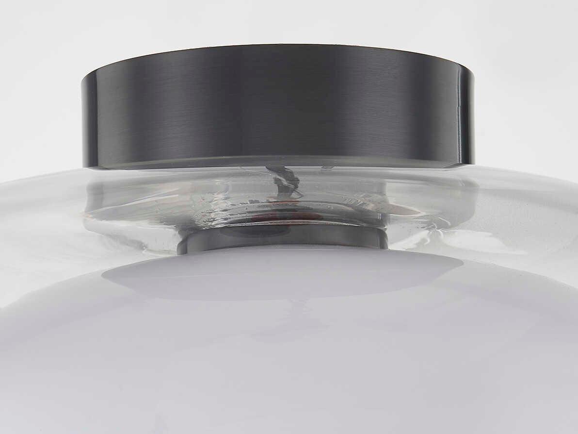 Mitzi Giovanna 1-Light Old Bronze Black Glass Dome Flush Mount