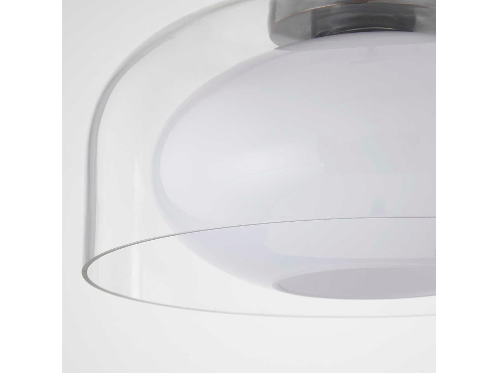 Mitzi Giovanna 1-Light Old Bronze Black Glass Dome Flush Mount