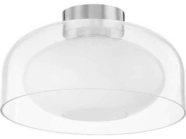 Mitzi Giovanna 1-Light Polished Nickel Clear Glass Dome Flush Mount