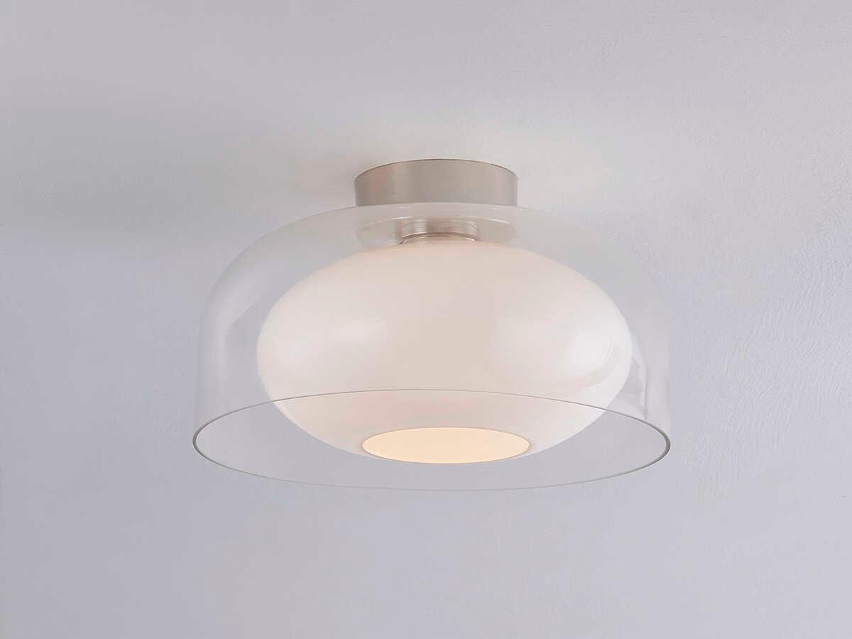 Mitzi Giovanna 1-Light Polished Nickel Clear Glass Dome Flush Mount