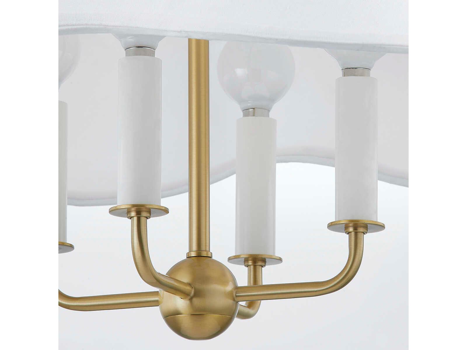 Mitzi Rosanna 4-Light Aged Brass White Candelabra Empire Chandelier