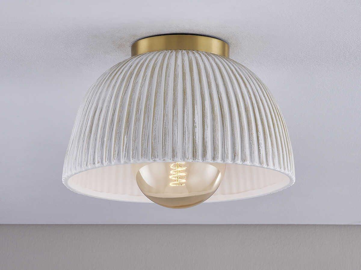 Mitzi Eloise 1-Light Aged Brass Dome Flush Mount