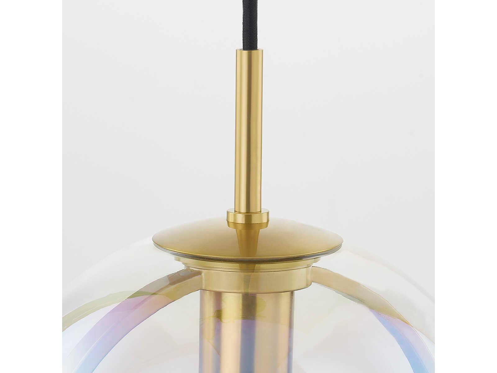 Mitzi Meriah 1-Light Aged Brass Clear Glass Dome Mini Pendant