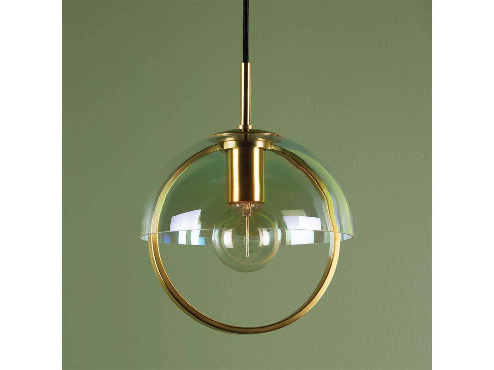 Mitzi Meriah 1-Light Aged Brass Clear Glass Dome Mini Pendant