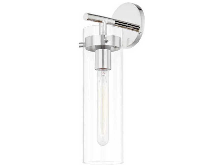 Mitzi Haisley 1-Light Polished Nickel Glass Wall Sconce