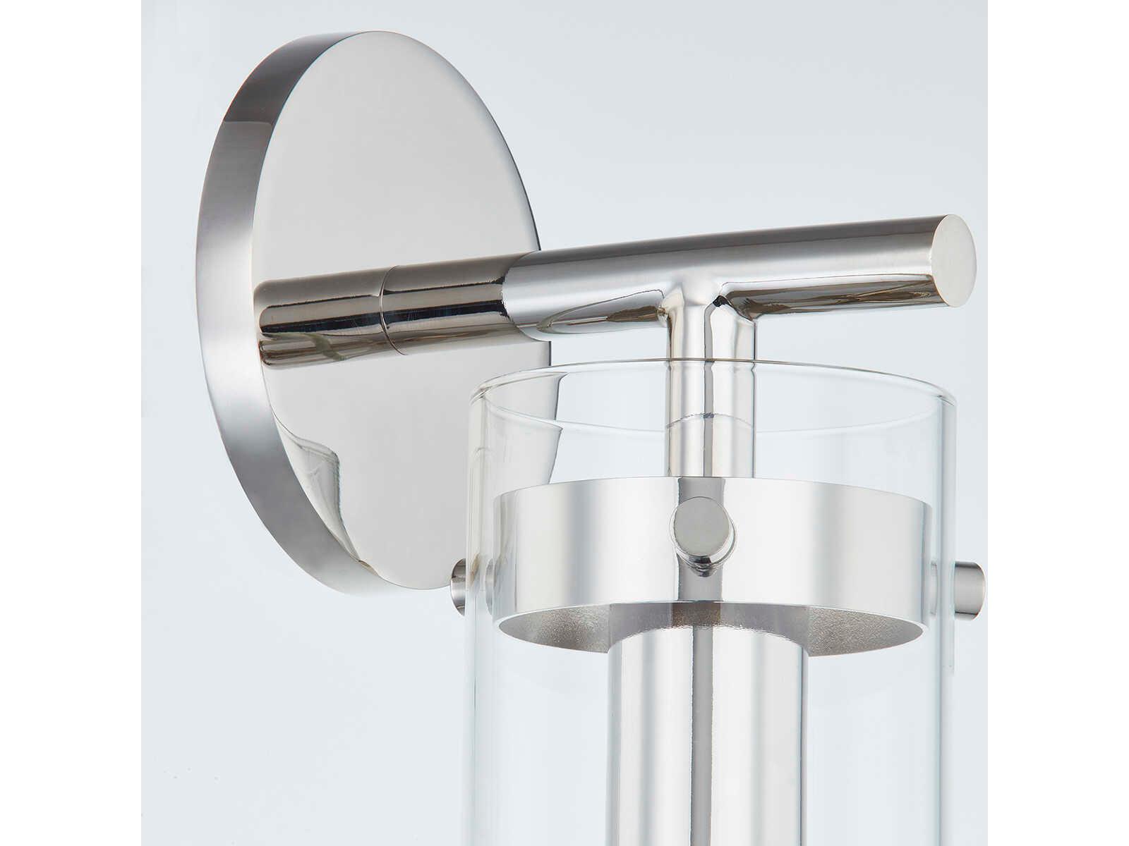 Mitzi Haisley 1-Light Polished Nickel Glass Wall Sconce