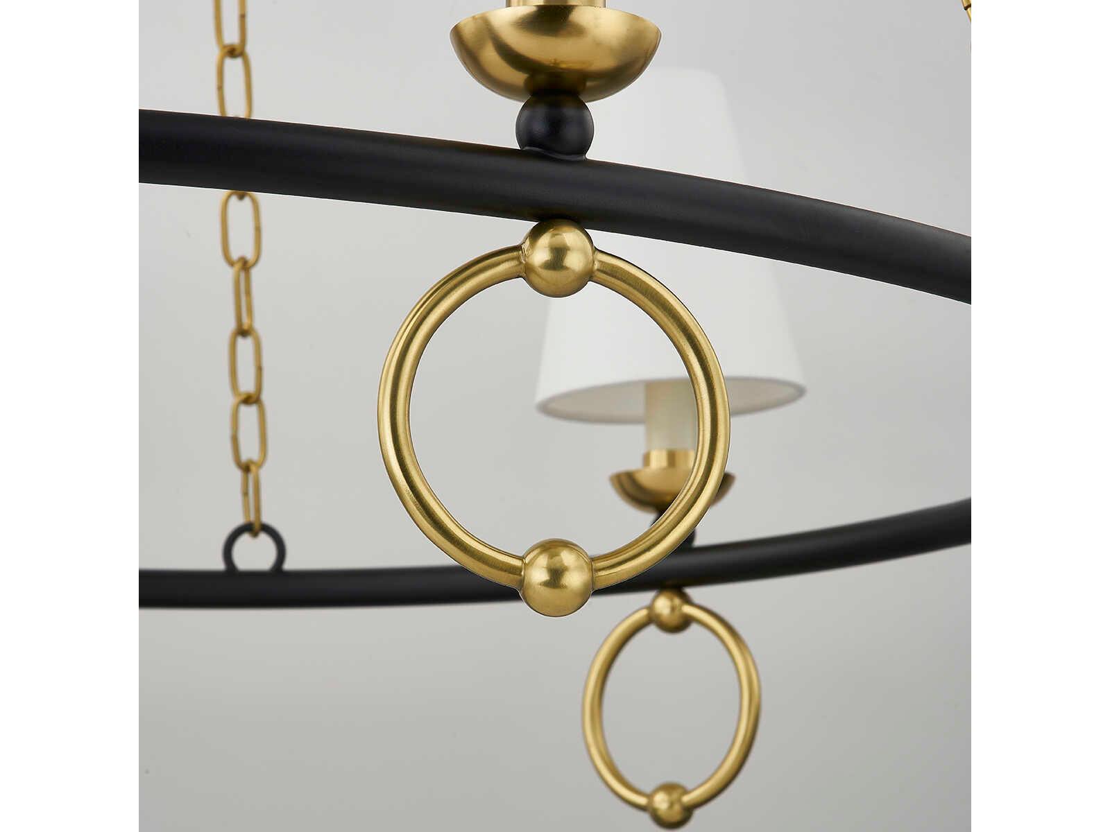 Mitzi Haverford 6-Light Aged Brass Candelabra Chandelier