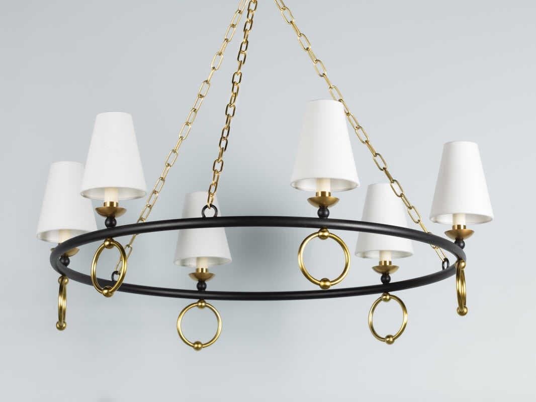 Mitzi Haverford 6-Light Aged Brass Candelabra Chandelier