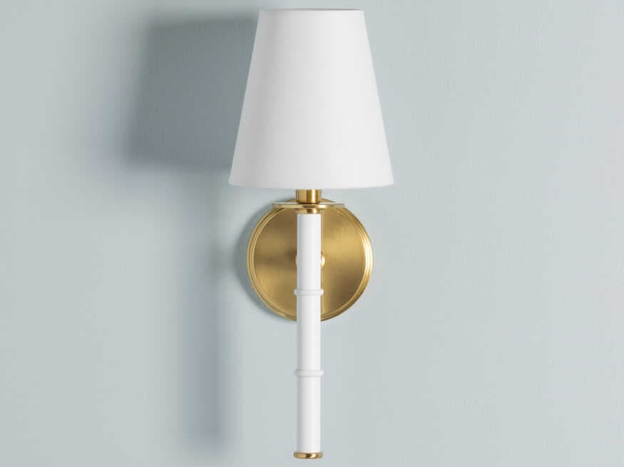 Mitzi Banyan 1-Light Aged Brass White Wall Sconce