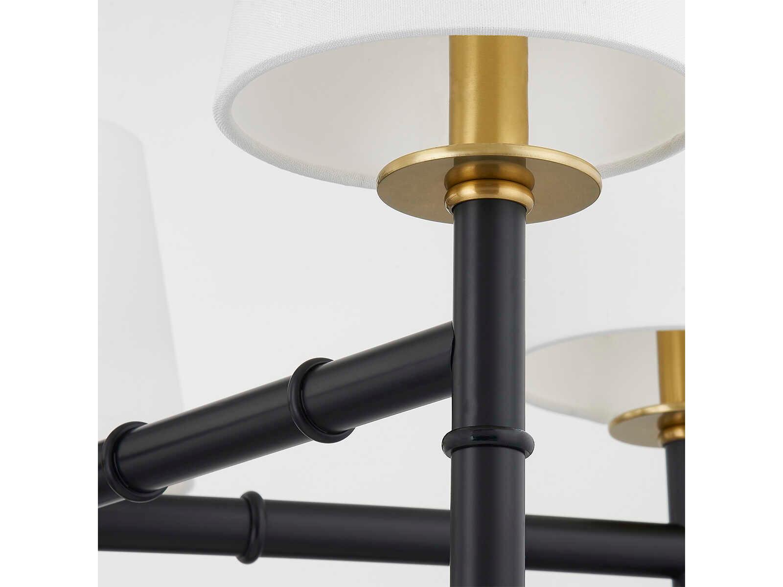 Mitzi Banyan 5-Light Aged Brass Black Candelabra Chandelier