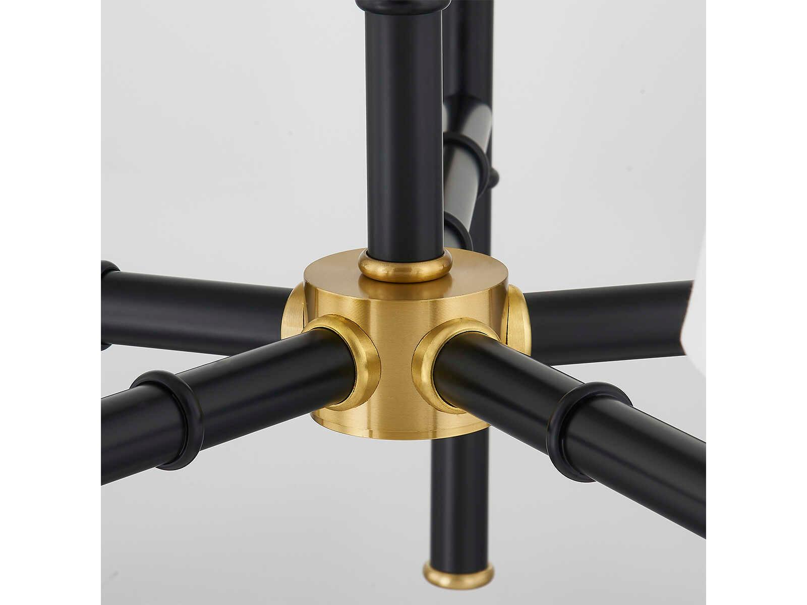 Mitzi Banyan 5-Light Aged Brass Black Candelabra Chandelier