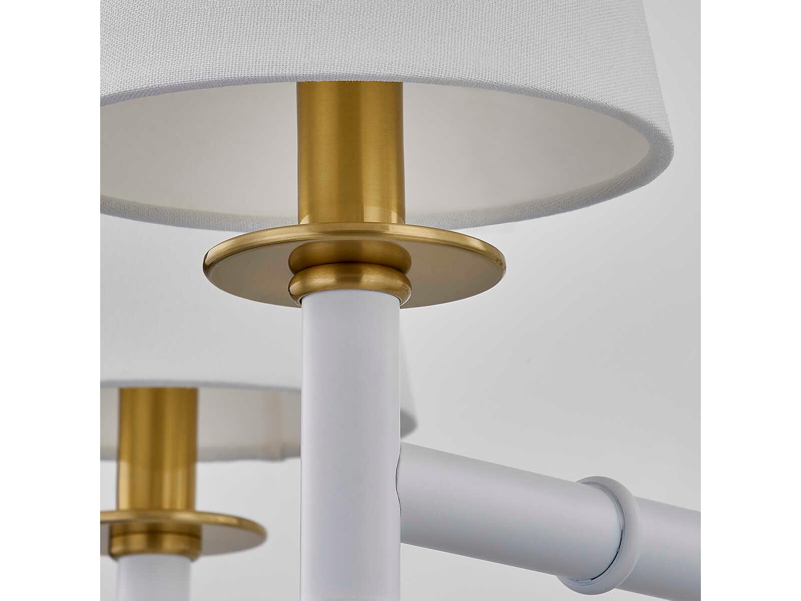 Mitzi Banyan 5-Light Aged Brass White Candelabra Chandelier