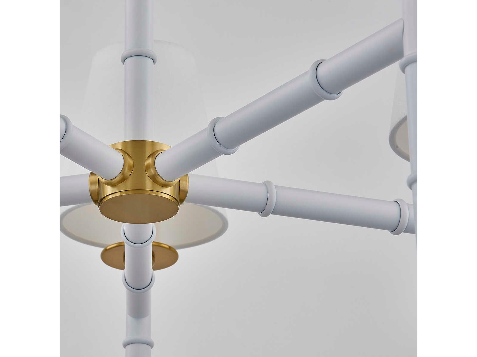 Mitzi Banyan 5-Light Aged Brass White Candelabra Chandelier