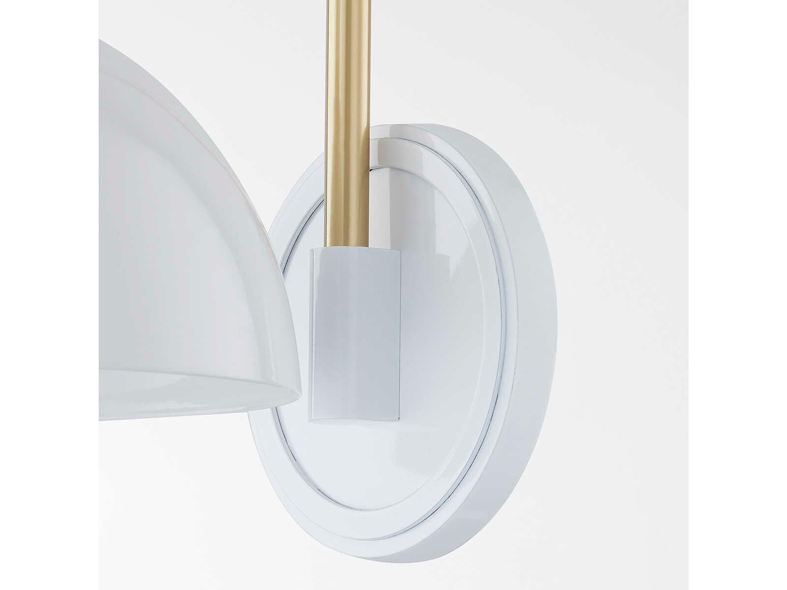 Mitzi Camille 1-Light Aged Brass White Wall Sconce