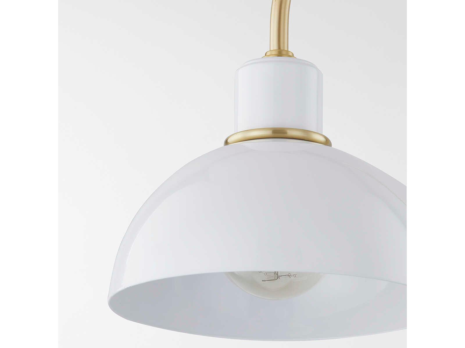 Mitzi Camille 1-Light Aged Brass White Wall Sconce