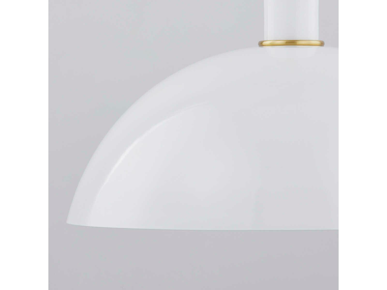 Mitzi Camille 1-Light Aged Brass White Dome Pendant