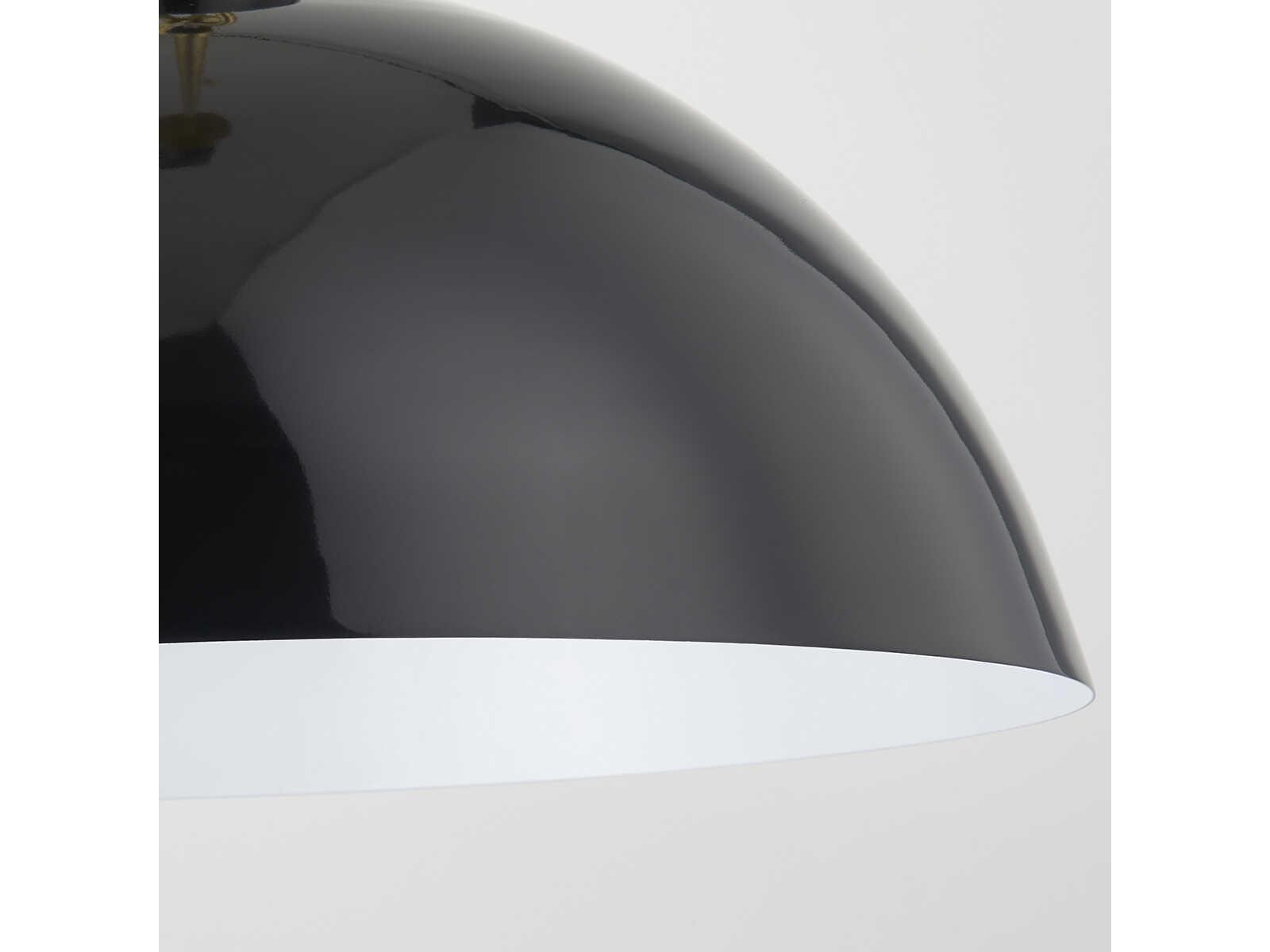 Mitzi Camille 1-Light Aged Brass Black Dome Pendant