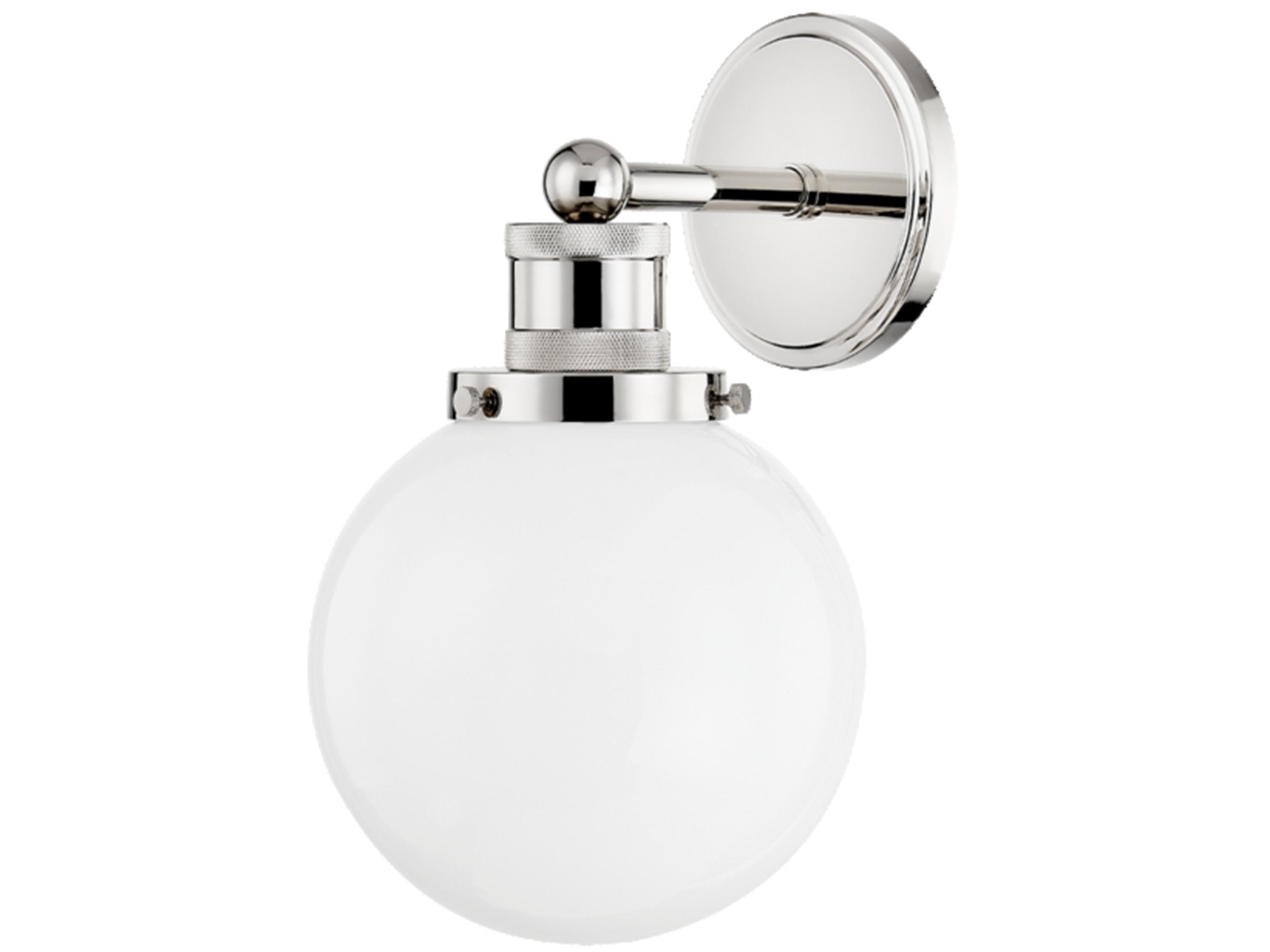 Mitzi Beverly 1-Light Polished Nickel Glass Wall Sconce