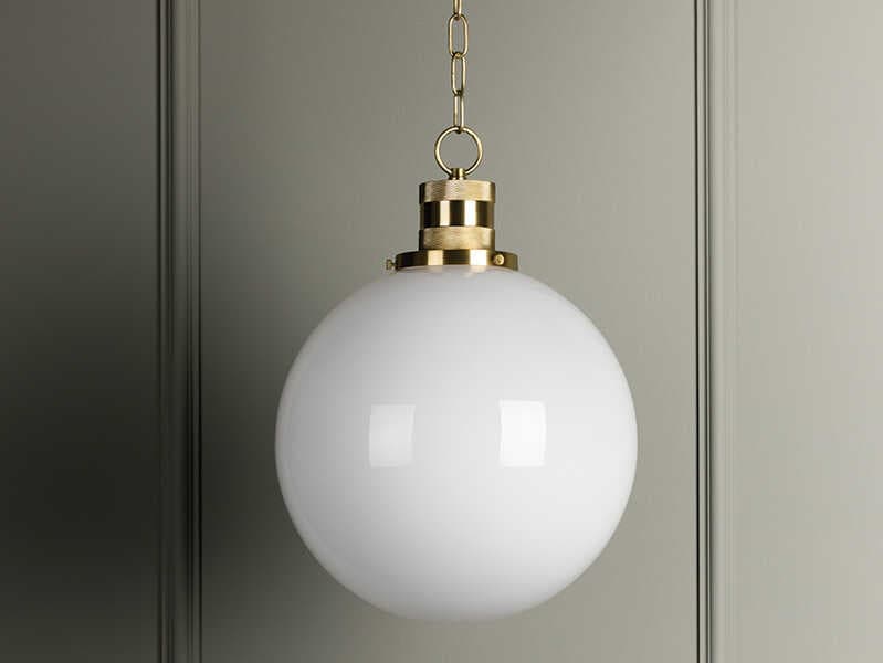 Mitzi Beverly 1-Light Aged Brass Glass Globe Pendant