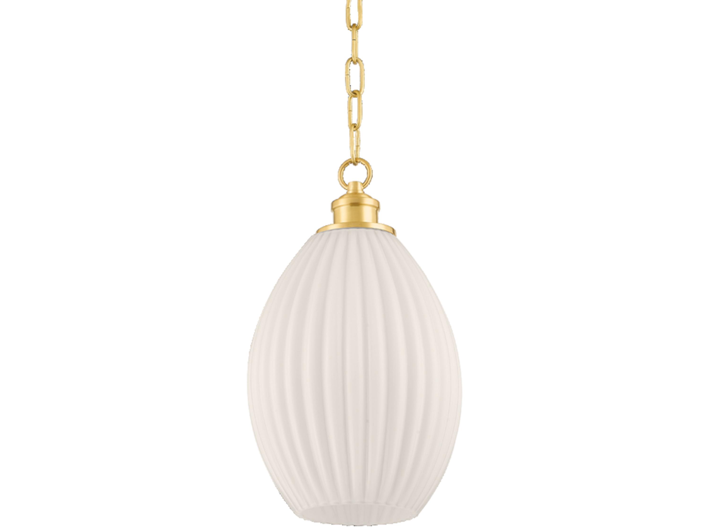 Mitzi Hillary 1-Light Aged Brass Glass Mini Pendant