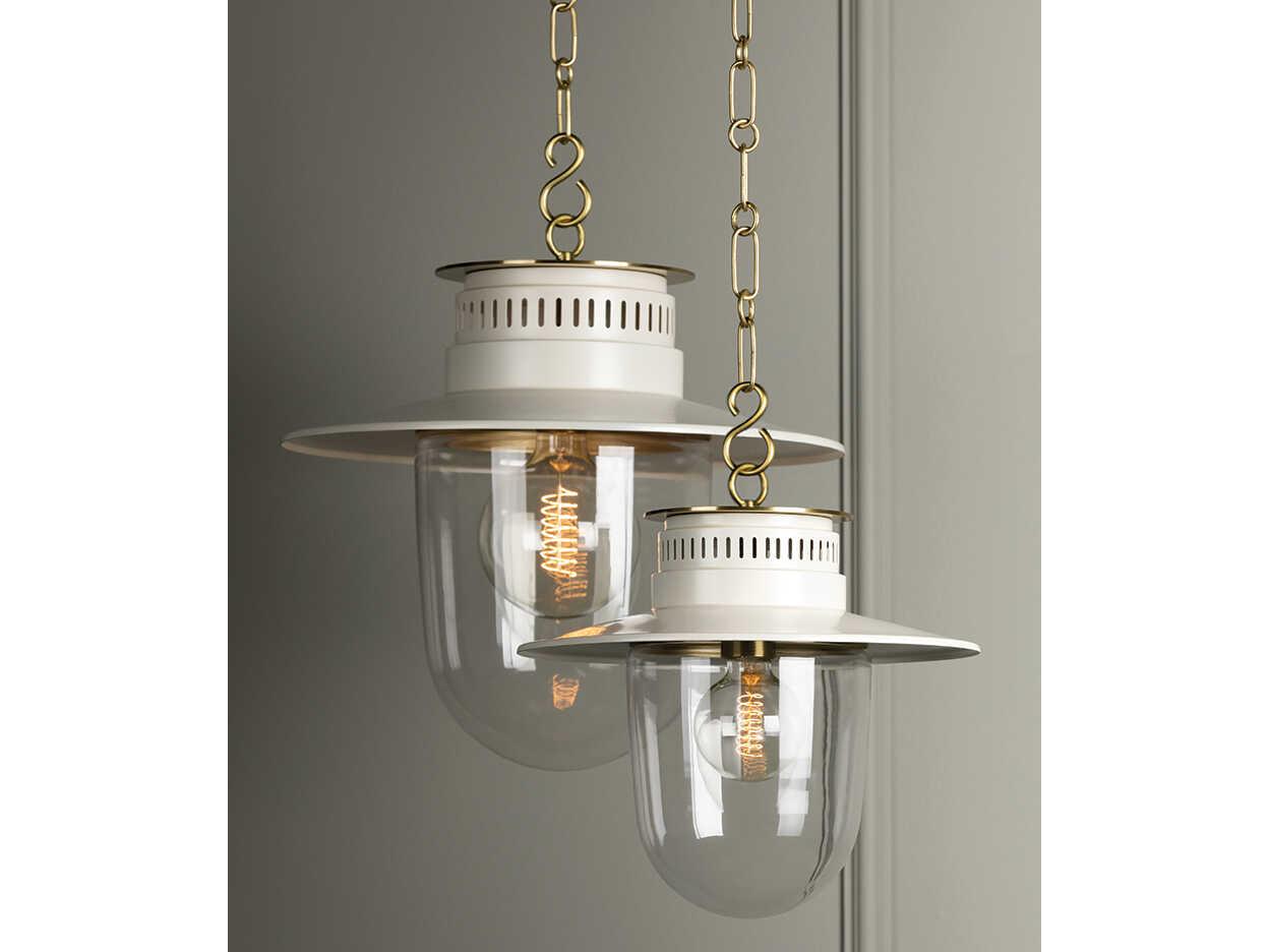 Mitzi Nori 1-Light Aged Brass White Glass Pendant