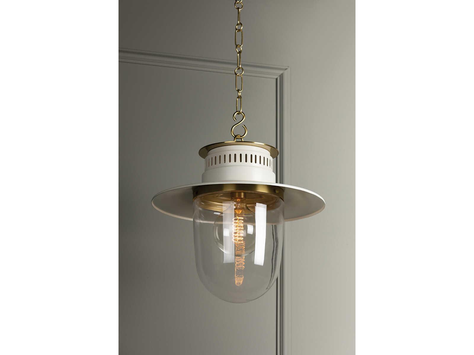 Mitzi Nori 1-Light Aged Brass White Glass Pendant