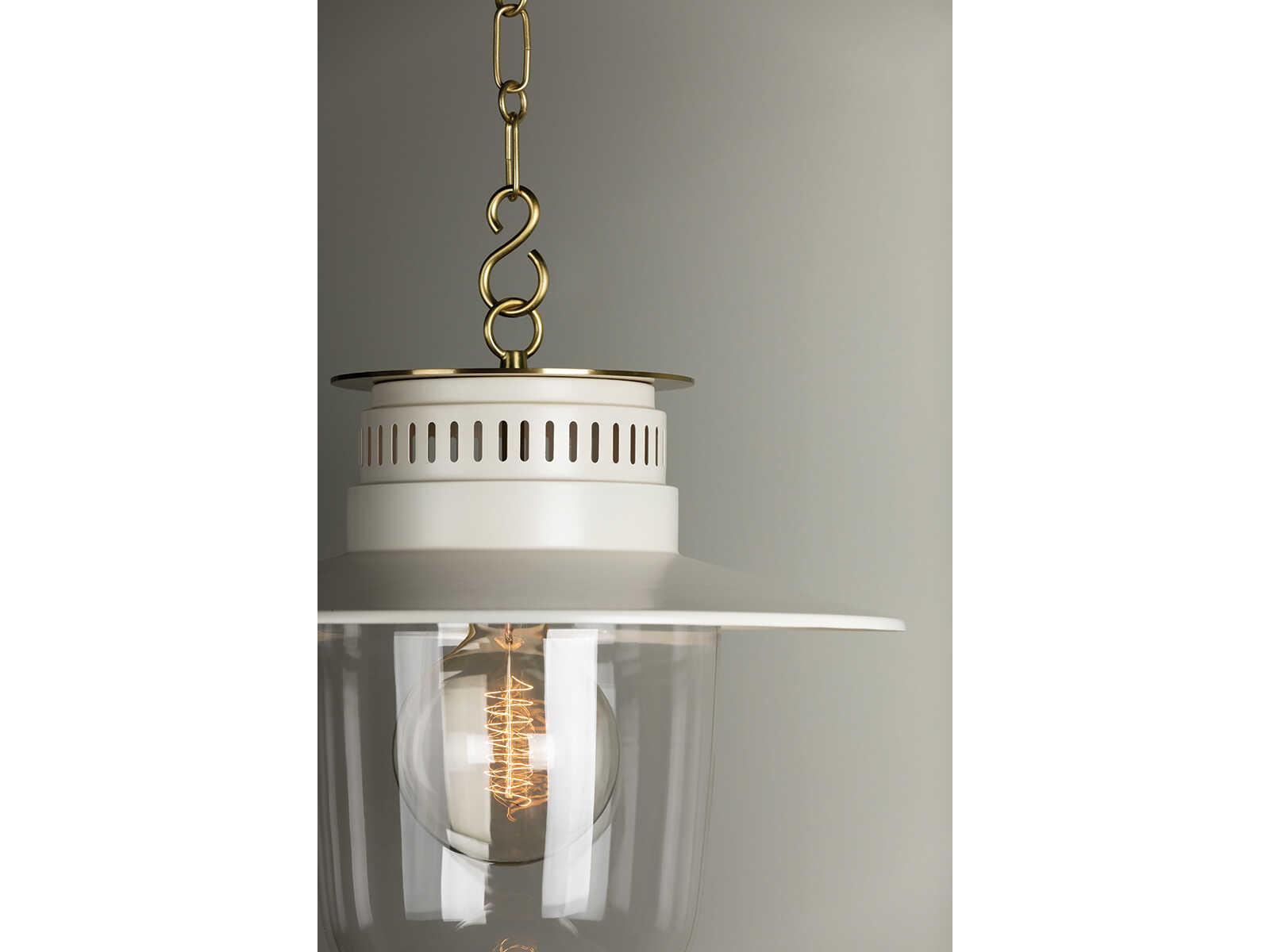 Mitzi Nori 1-Light Aged Brass White Glass Pendant