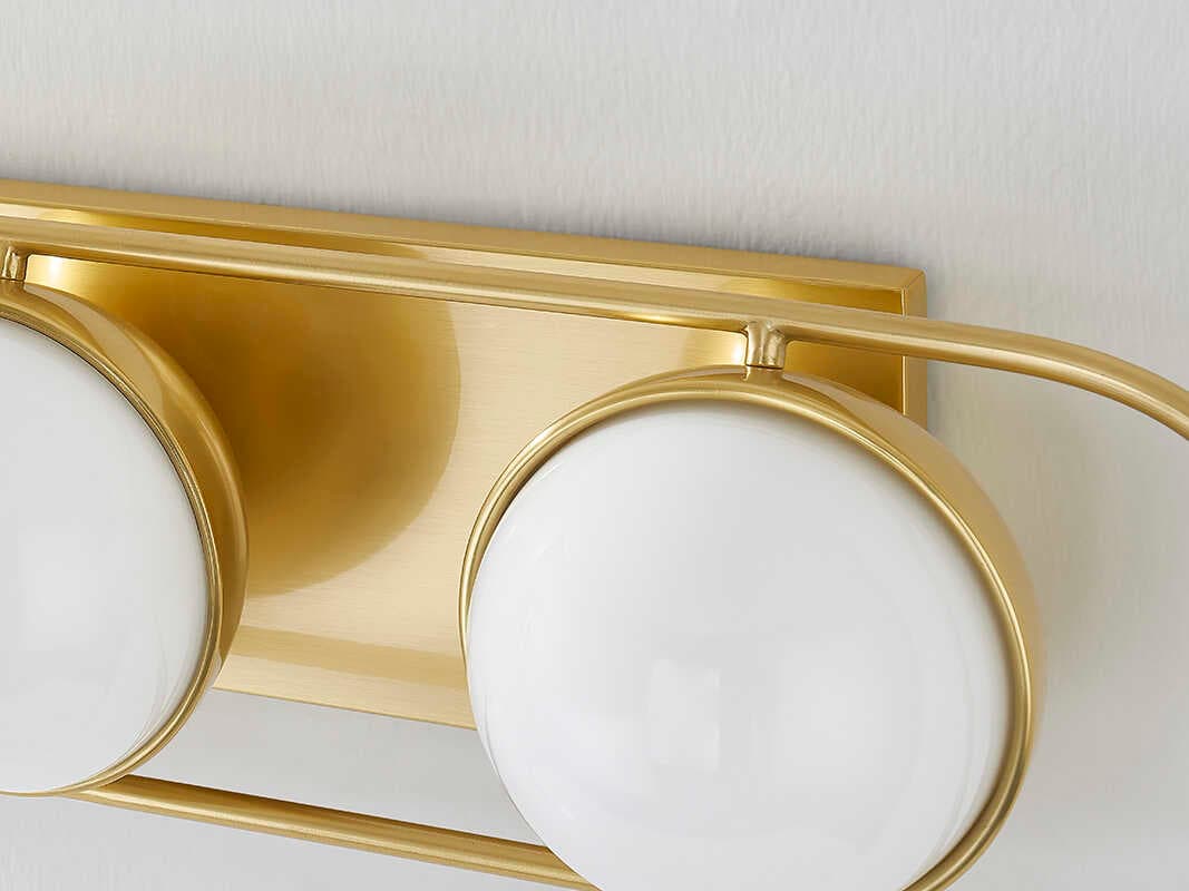 Mitzi Amy 2-Light Aged Brass Glass Vanity Light