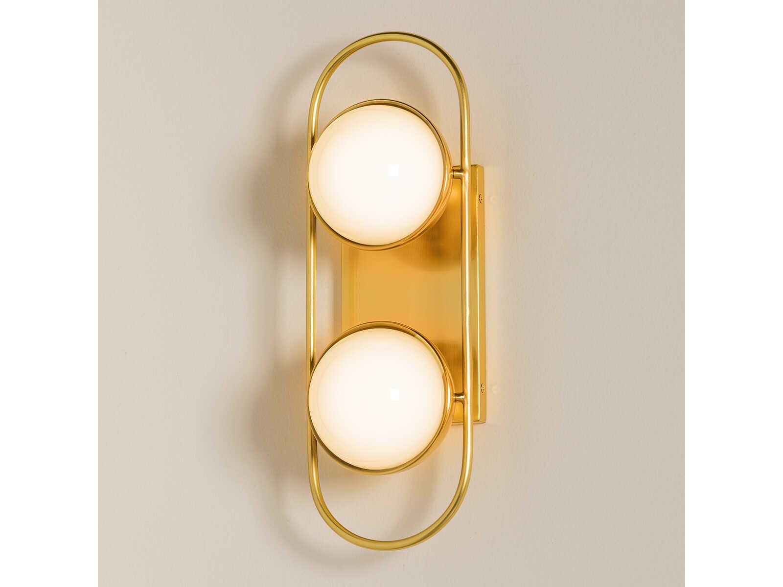 Mitzi Amy 2-Light Aged Brass Glass Vanity Light