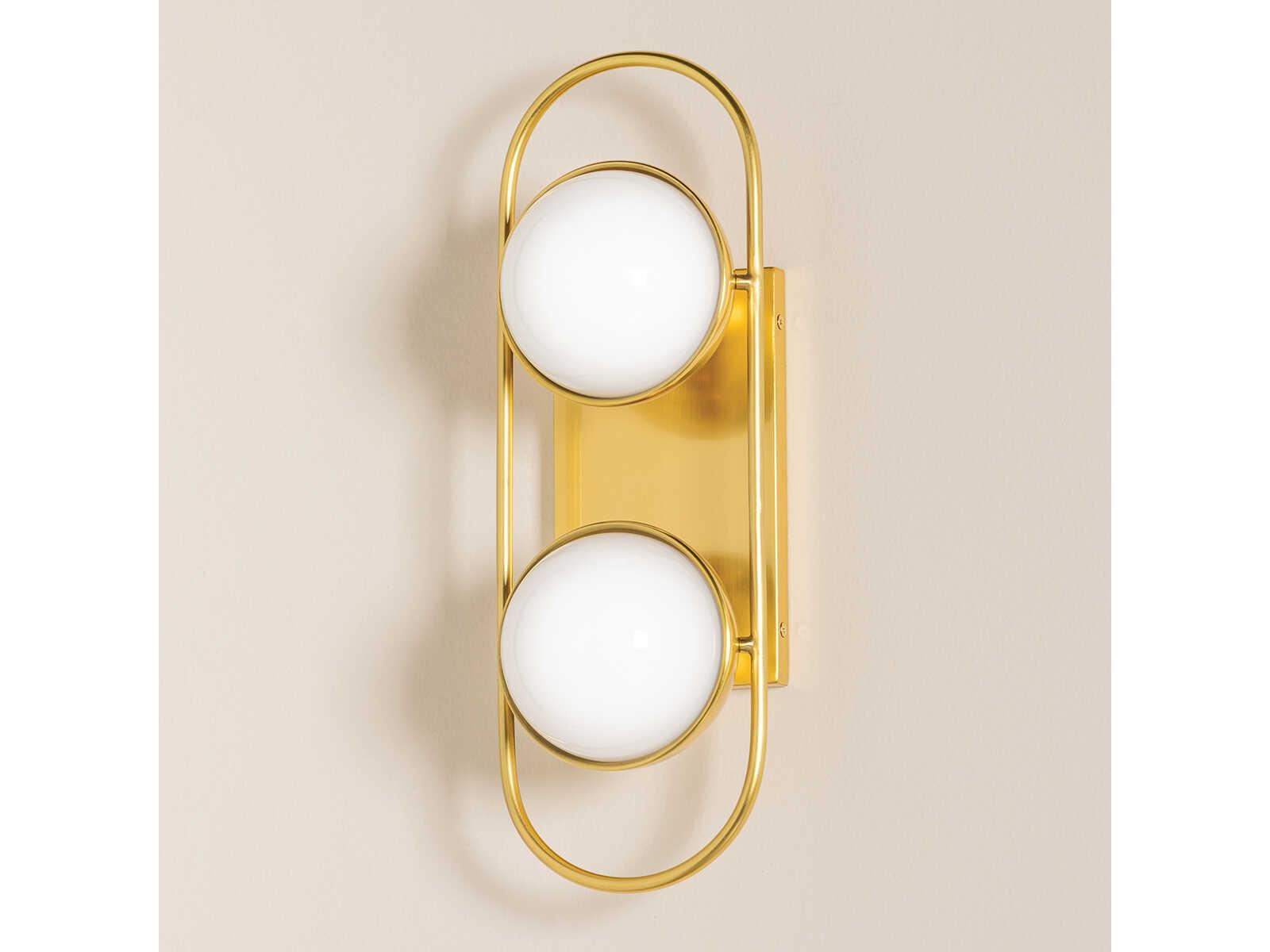 Mitzi Amy 2-Light Aged Brass Glass Vanity Light