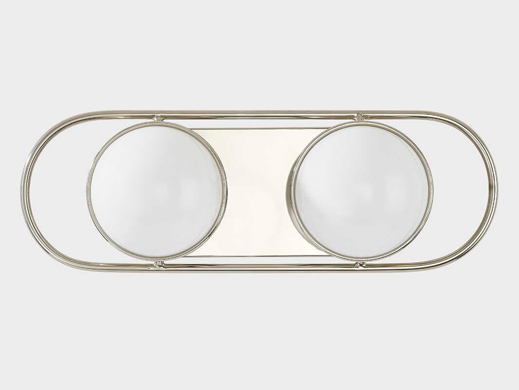 Mitzi Amy 2-Light Polished Nickel Glass Vanity Light