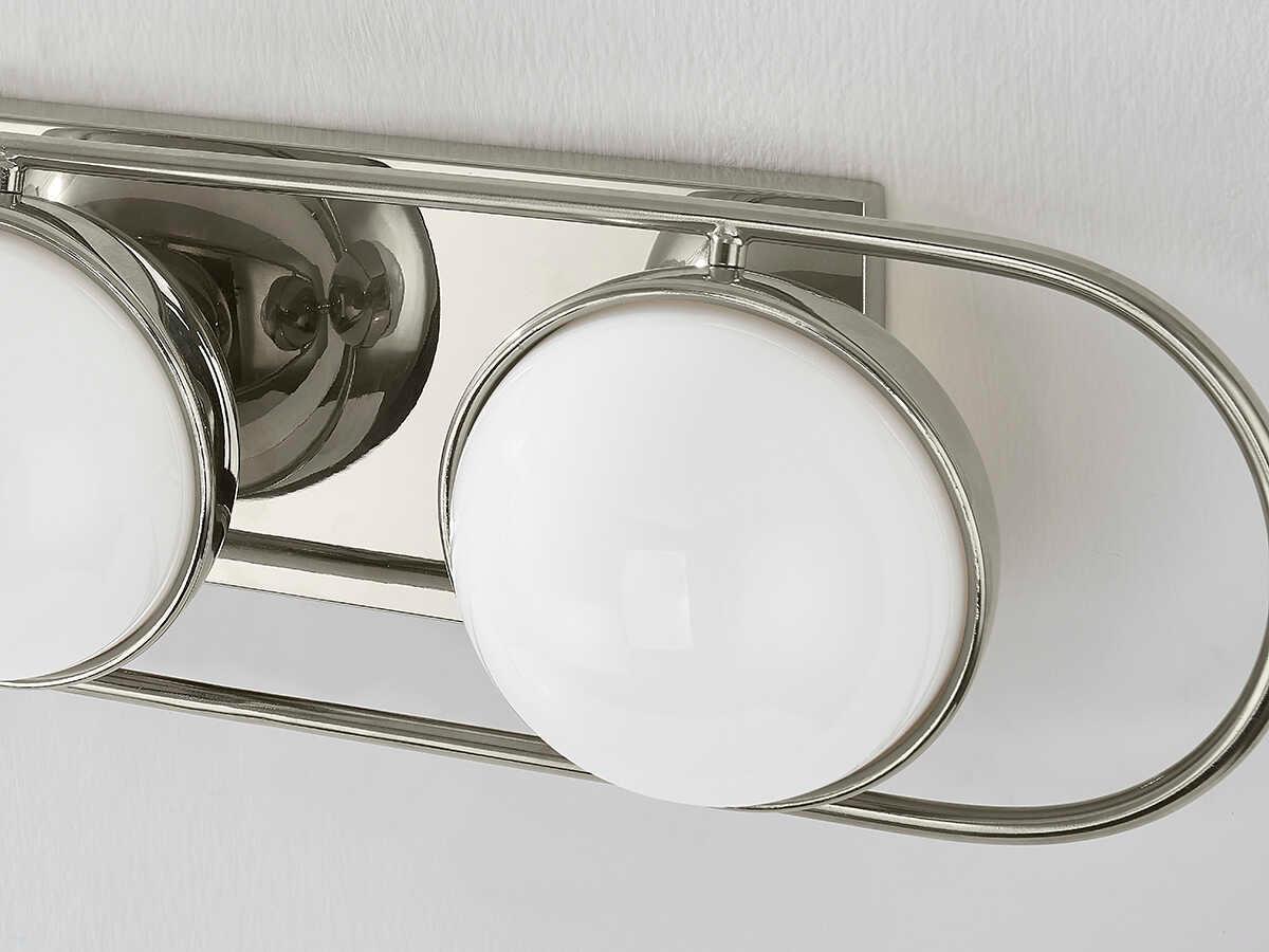 Mitzi Amy 2-Light Polished Nickel Glass Vanity Light