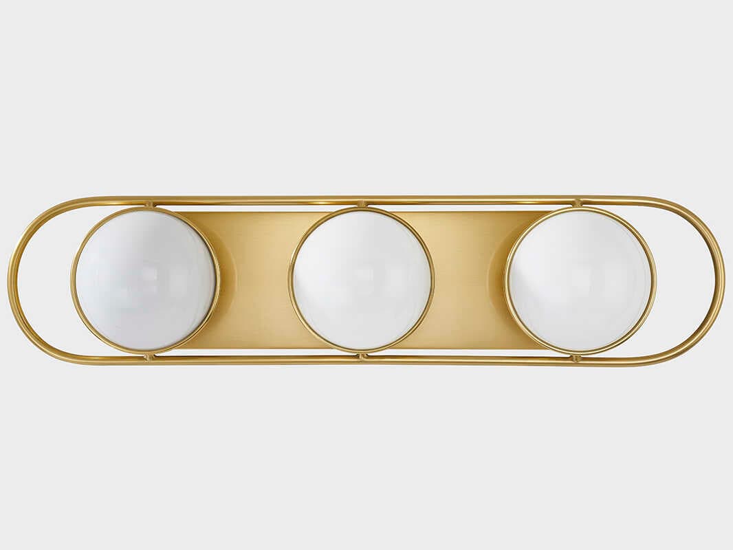 Mitzi Amy 3-Light Aged Brass Glass Vanity Light