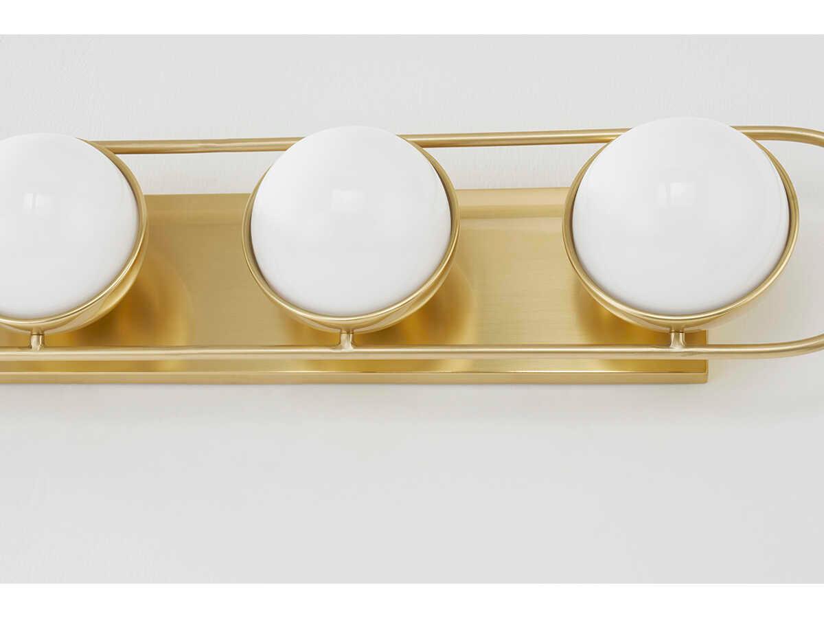 Mitzi Amy 4-Light Aged Brass Glass Vanity Light